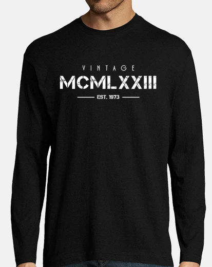 T-shirt vintage born in 1973 roman numerals 49t