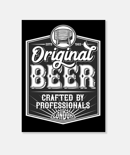 Wall vintage canvas london 1963 beer brewers beer lovers party