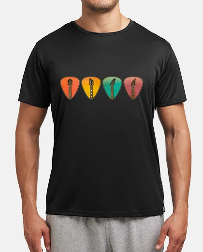T-shirt vintage electric guitar picks retro rock music