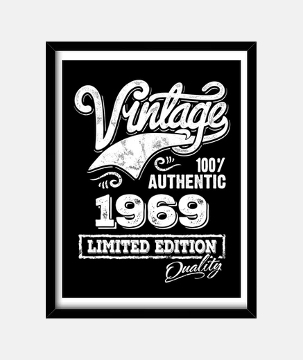 Framed vintage frame 1969 gift idea birthday limited edition