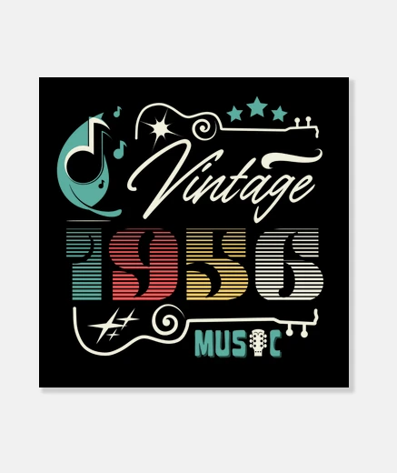 Wall vintage music 1956 rockabilly retro 50s
