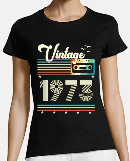 T-shirt vintage retro style cassette 1973