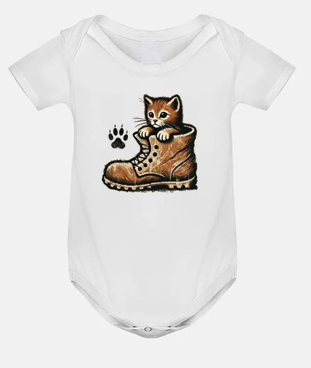 Kids Vintage Shoe Kitten Boot Lover Cave Art