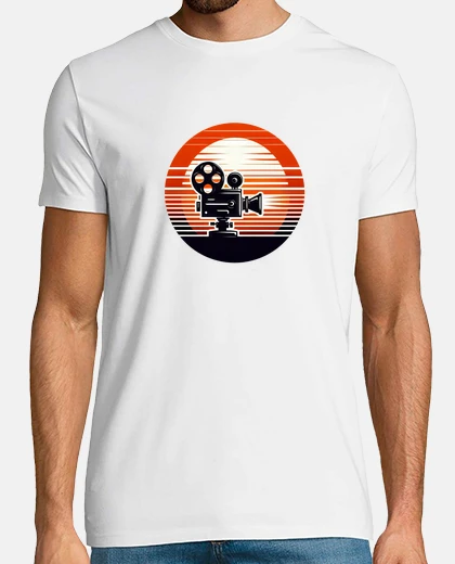 T-shirt Vintage Sunset Retro Cinema Projector D
