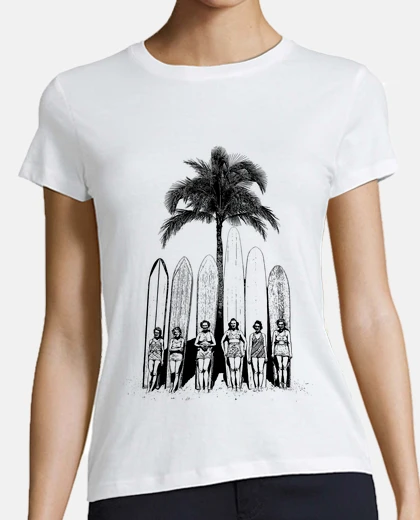 Tee-shirt vintage surf girls - old school - année