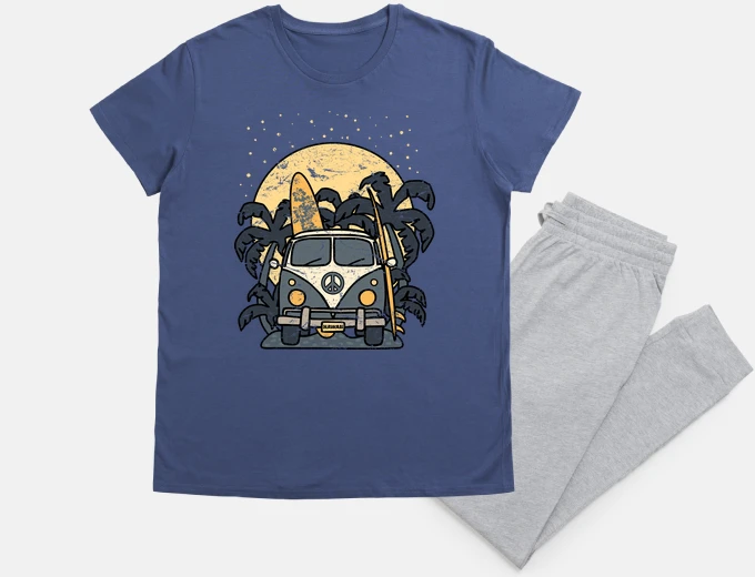 Pyjama vintage surf night van