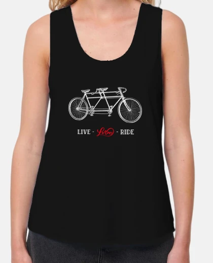 T-shirt Vintage Tandem Bicycle Live Love Ride