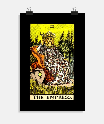 Poster vintage tarot card the empress