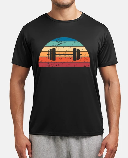 T-shirt vintage tramonto bodybuilding retrò