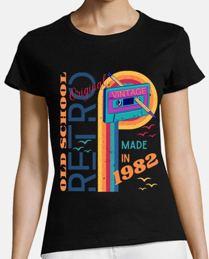 T-shirt vintage vecchia scuola del 1982