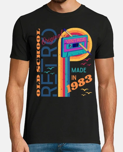 T-shirt vintage vecchia scuola del 1983