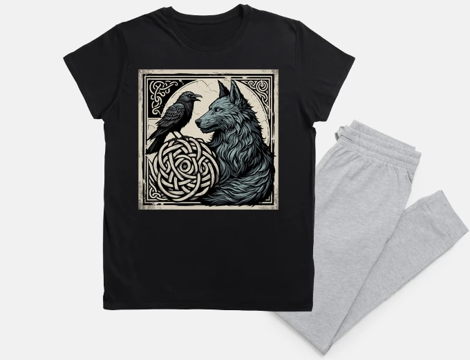 Pyjama Vintage Wolf and Raven