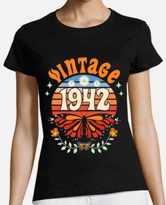 T-shirt vintage 1942 donna 80 anni compleanno