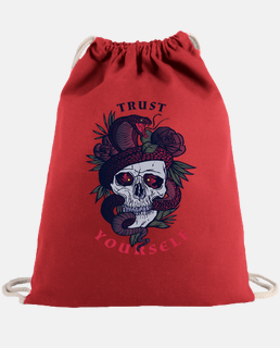 vintage trust yourself skull backpack