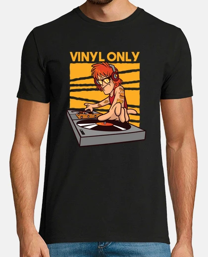 Tee-shirt vinyl only dj vinyl vintage