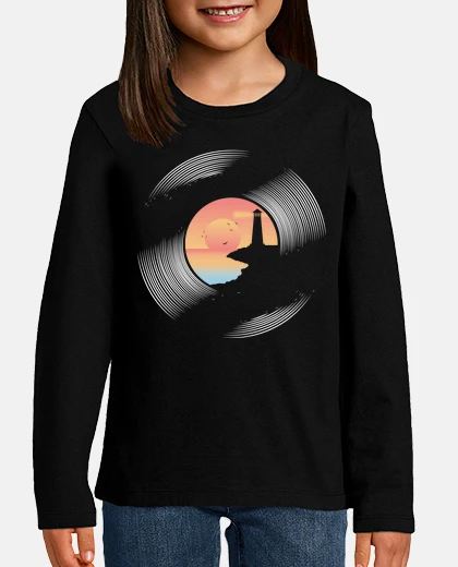 Kids vinyl record landscape lighthouse and s