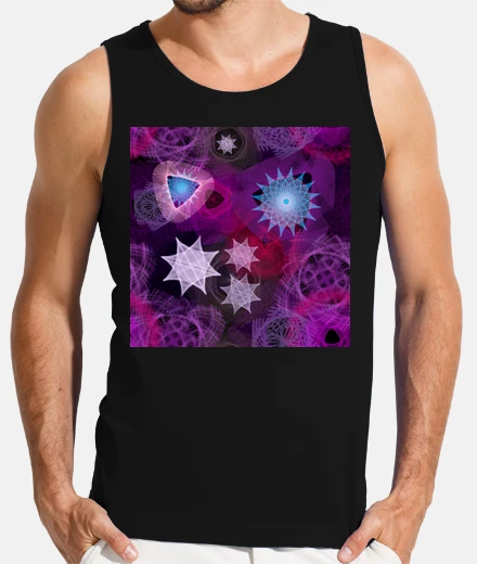 T-shirt viola sfumato uno spirografo modellato