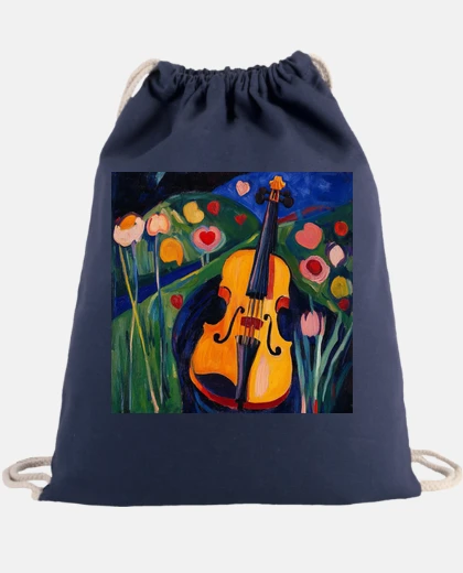 Violin with Hearts and Flowers 01