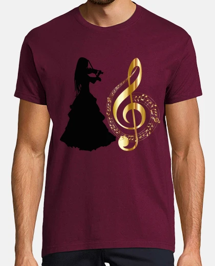 Camiseta violinista nota musical