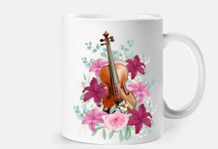 Tazza violino floreale