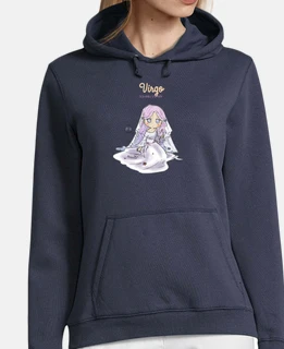 virgo donna jersey con cappuccio della marina
