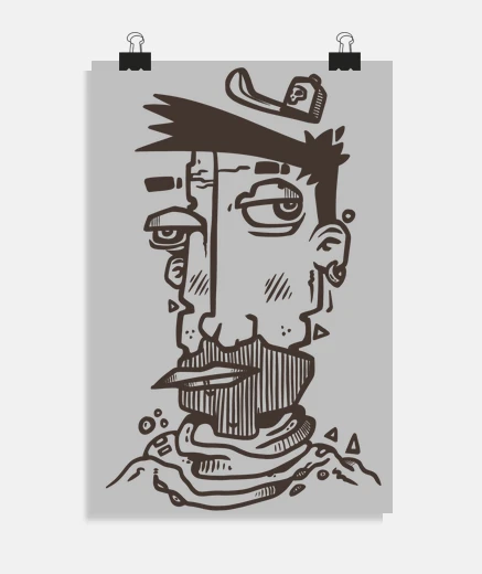 Poster visage abstrait