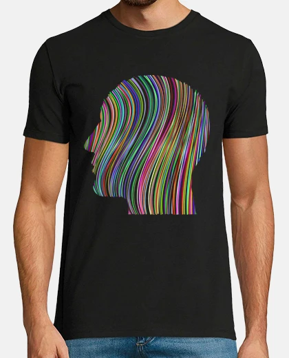 Tee-shirt visage cyborg illusion optique