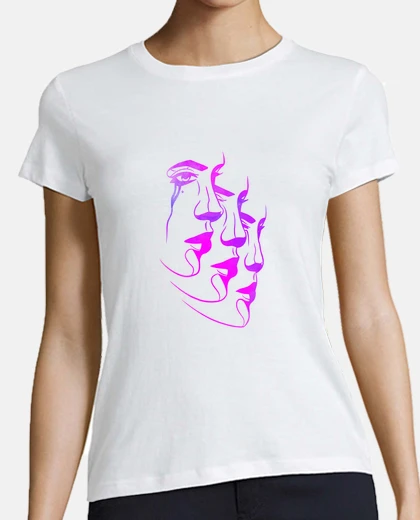 Tee-shirt Visage de femme multi violet