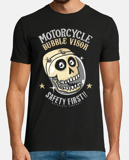 Camiseta visera de moto burbuja en negro