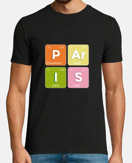 T-shirt visita parigi, scuola di chimica, chimico, moda,