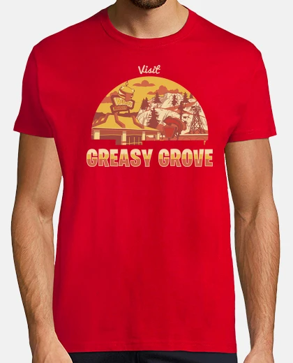 T-shirt visita un boschetto grasso
