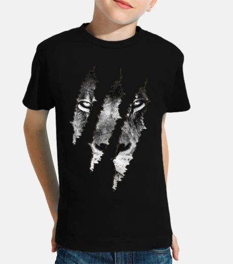 Abbigliamento viso graffiato strappato leone byn