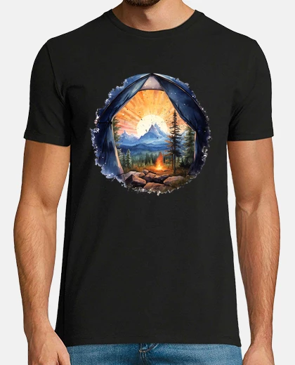 Camiseta vista desde mi tienda en la montaña