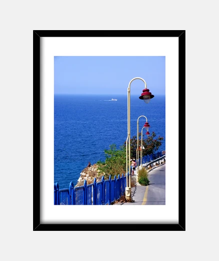 Quadro vista sul mediterraneo da benidorm