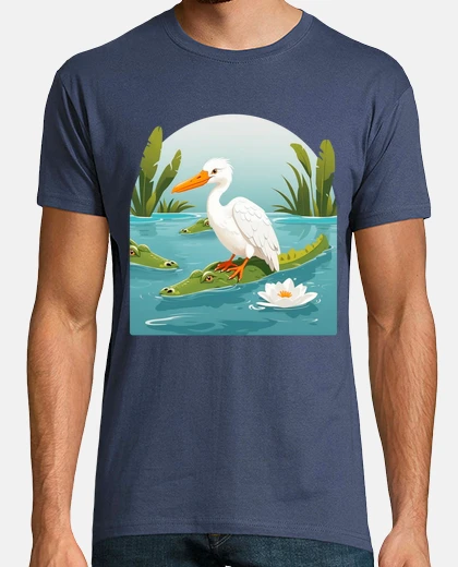 T-shirt vita selvaggia coccodrilli pellicano lo