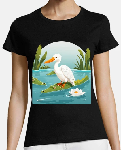 T-shirt vita selvaggia coccodrilli pellicano lo