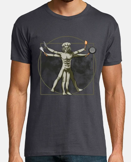 T-shirt vitruvian man da vinci chez chef food drink kitchen