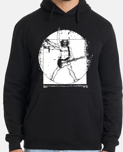 Hoodie vitruvian man guitarist