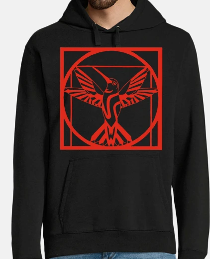 Hoodie vitruvian red bird