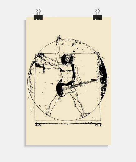 Poster vitruvian rock man - guitarist