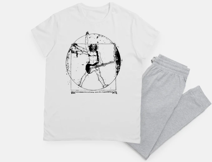 Pyjama vitruvian rock man - guitarist