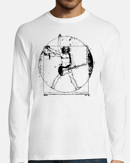Tee-shirt vitruvian rock man - guitariste
