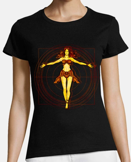 T-shirt vitruvian woman da vinci vintage art anatomy