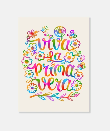Lienzo viva la primavera