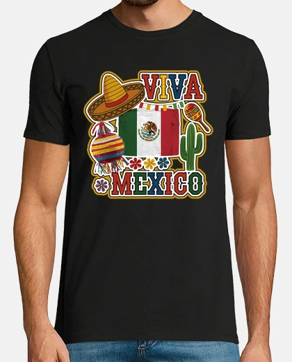 T-shirt viva mexico cultura messicana patrimonio ispanico orgogliosi delle nostre radici tacos, sombreri e t