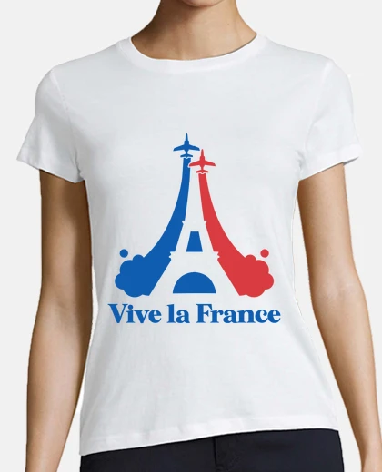 Tee-shirt Vive La France Drapeau Francais Fier