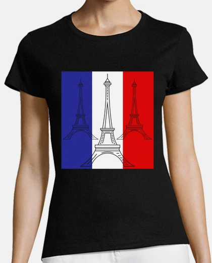 Tee-shirt vive la france drapeau tour eiffel