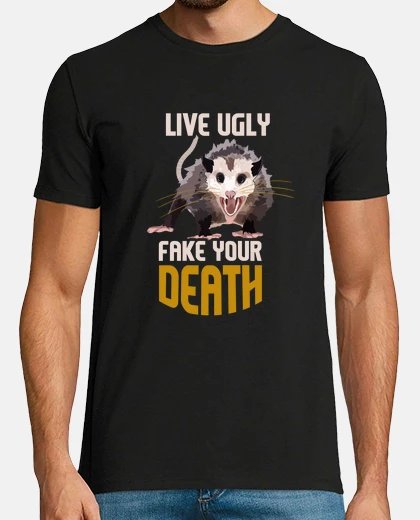 T-shirt vivi brutto finta la tua morte opossum 