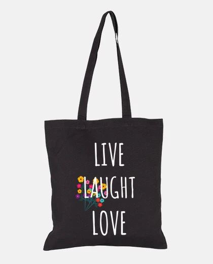 Sac vivre ,rire, et , aimer, amour et paix , sac de femme,