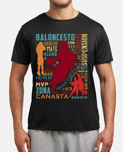 Camiseta Vocabulario Palabras Jugador Entrenador Baloncesto Basketball